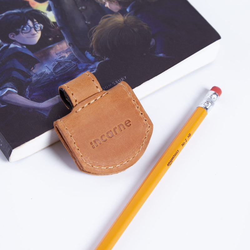 Magnetic bookmark made from vintage leather