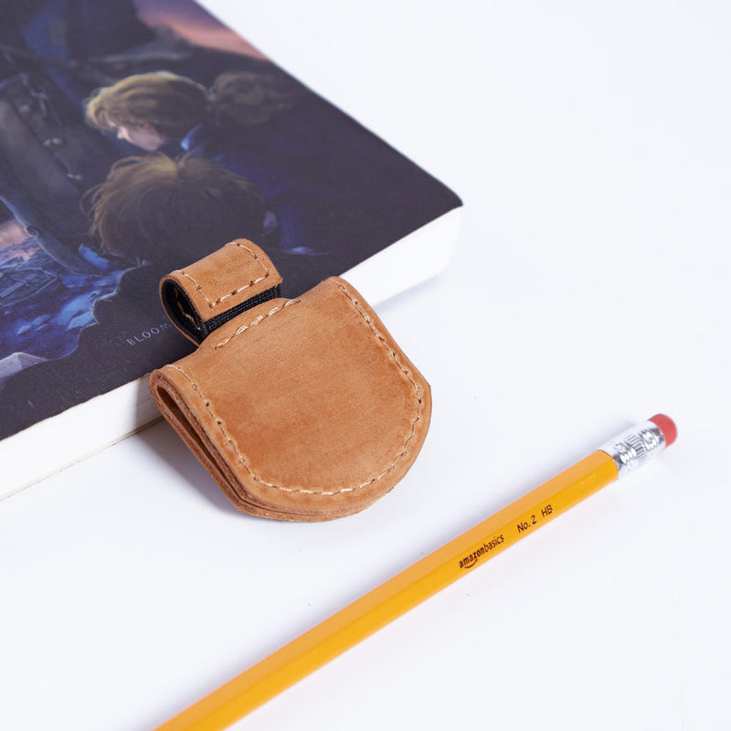 Magnetic bookmark made from vintage leather