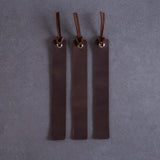 Bookmarks long made from vintage leather (set of 3)