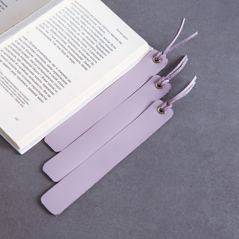 Bookmarks long made from classic leather (set of 3)