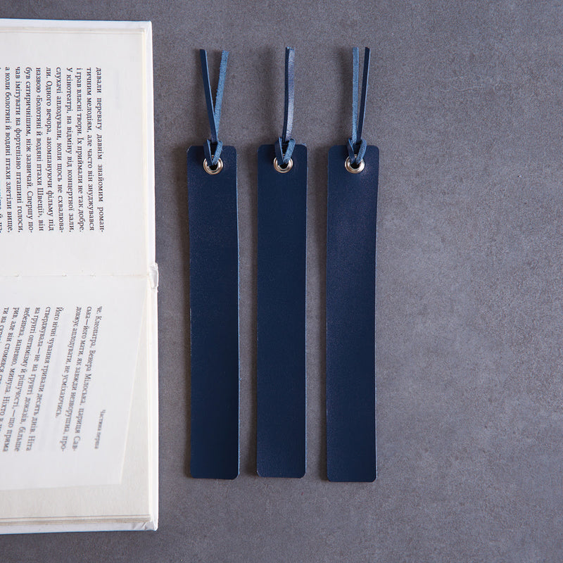 Bookmarks long made from classic leather (set of 3)