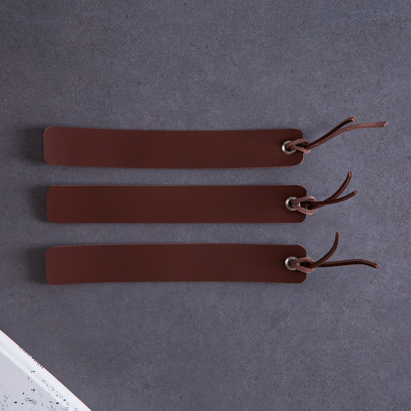 Bookmarks long made from classic leather (set of 3)