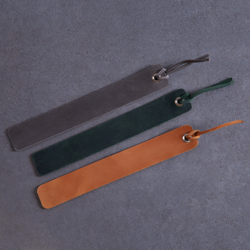 Bookmarks long made from vintage leather (set of 3)