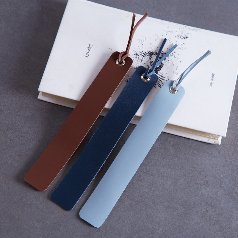 Bookmarks long made from classic leather (set of 3)