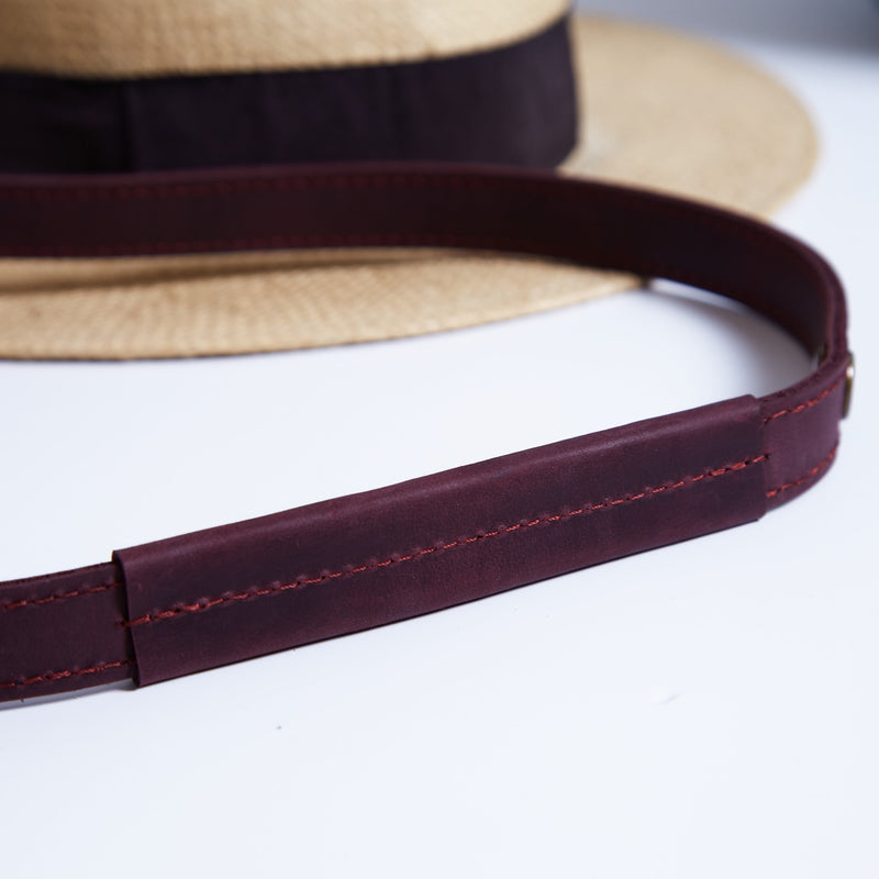 Hat Holder with Belt Made from Vintage Leather Hat Strap