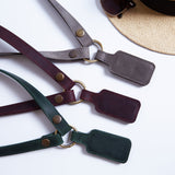 Hat Holder with Belt Made from Vintage Leather Hat Strap