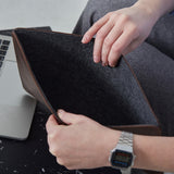 Kožený obal na iPad s plstěnou podšívkou — Gamma Plus