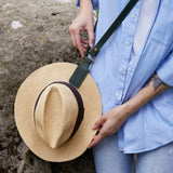 Hat Holder with Belt Made from Vintage Leather Hat Strap