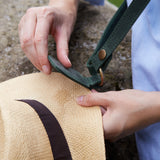 Hat Holder with Belt Made from Vintage Leather Hat Strap