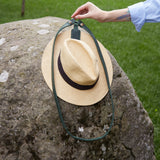 Hat Holder with Belt Made from Vintage Leather Hat Strap