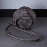 New Harley round crossbody bag in Crazy Horse leather