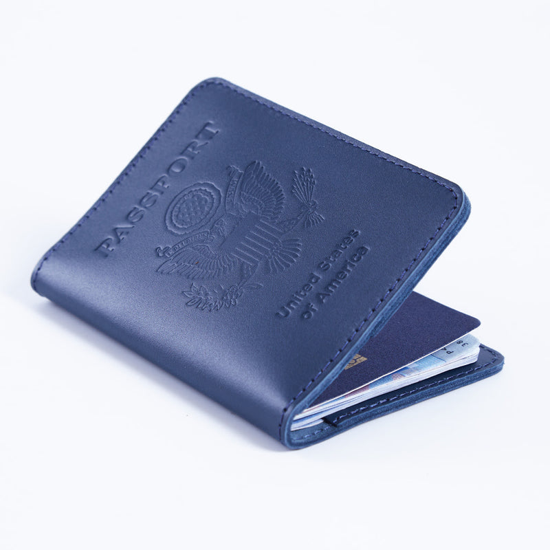 Passport Cover with the Great Seal of the United States Made from Classic Leather