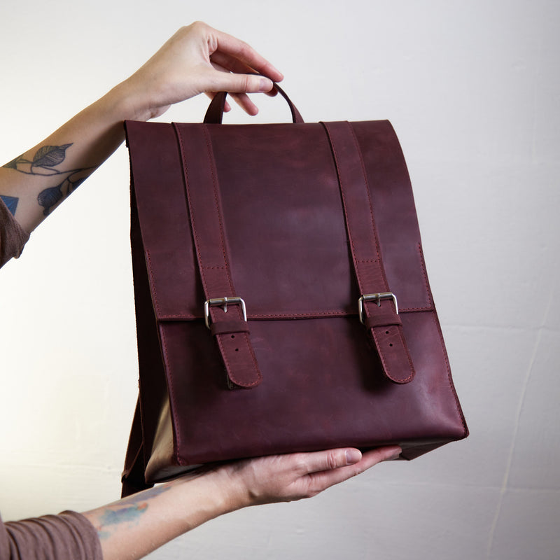 Gloria Leather Backpack with Laptop Pocket