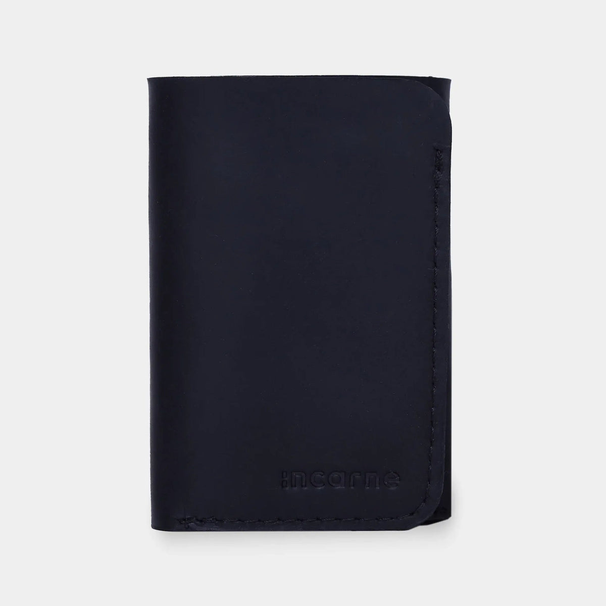 Leather key holder, mini wallet Key Plus, black (vintage)