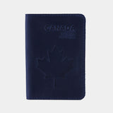 Passport cover with the national symbol of Canada мade from vintage leather