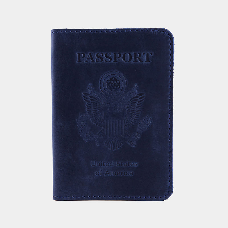 Passport Cover with the Great Seal of the United States Made from Vintage Leather