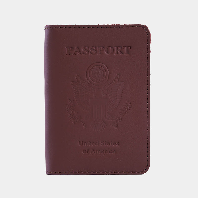 Passport Cover with the Great Seal of the United States Made from Classic Leather