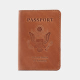 Passport Cover with the Great Seal of the United States Made from Vintage Leather