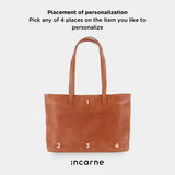 Spacious women's shopper bag with a laptop compartment made from vintage leather Emeli