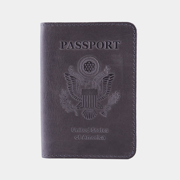 Passport Cover with the Great Seal of the United States Made from Vintage Leather