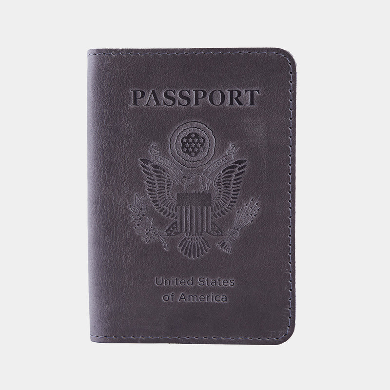 Passport Cover with the Great Seal of the United States Made from Vintage Leather