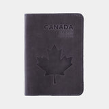 Passport cover with the national symbol of Canada мade from vintage leather