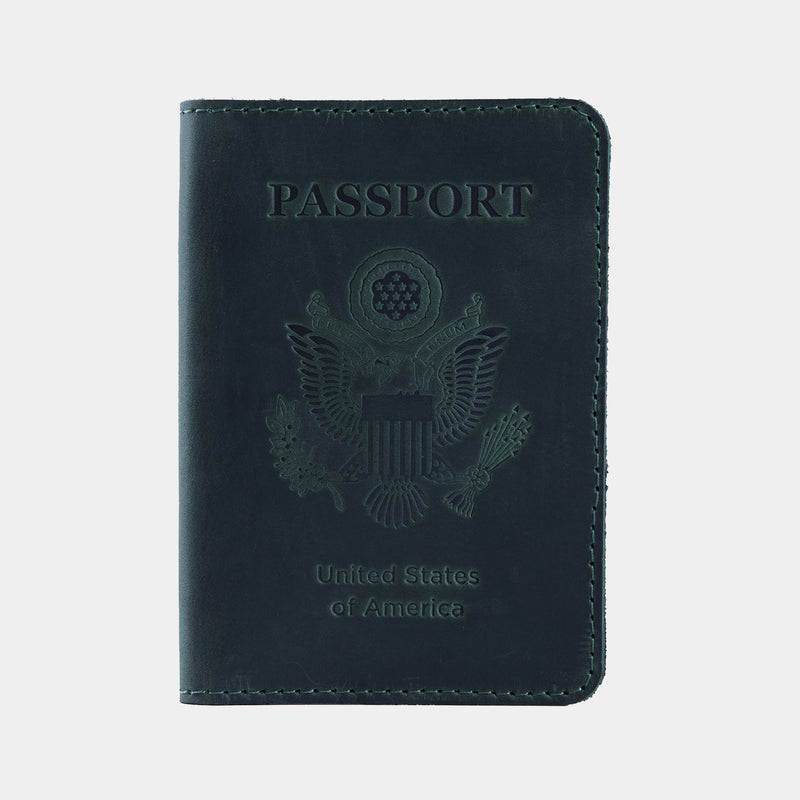 Passport Cover with the Great Seal of the United States Made from Vintage Leather