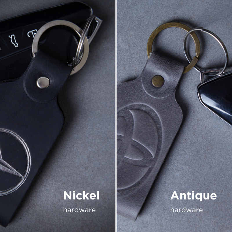 Leder-Schlüsselanhänger mit dem Logo der Automarke – INCARNE Leather