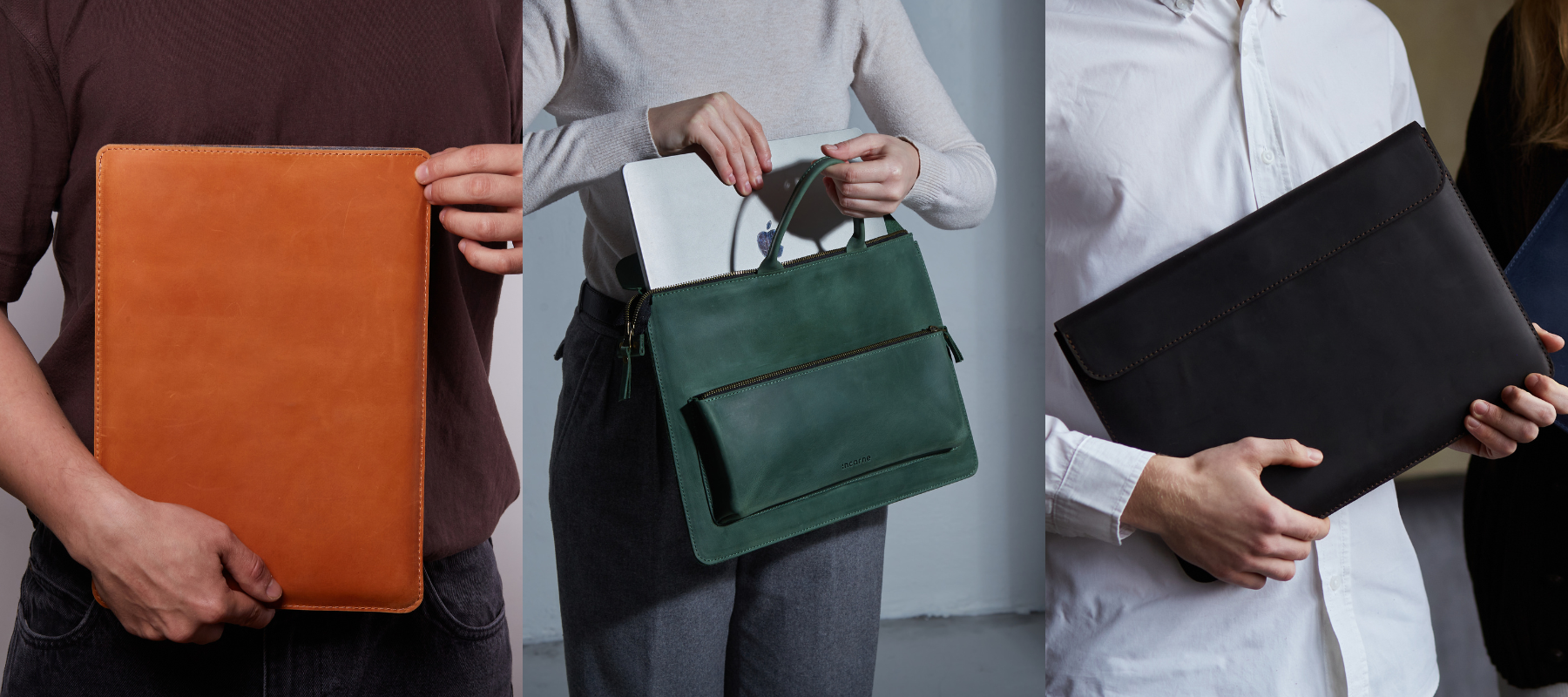 INCARNE Handmade Leather Goods Laptop Sleeves Bags INCARNE Leather
