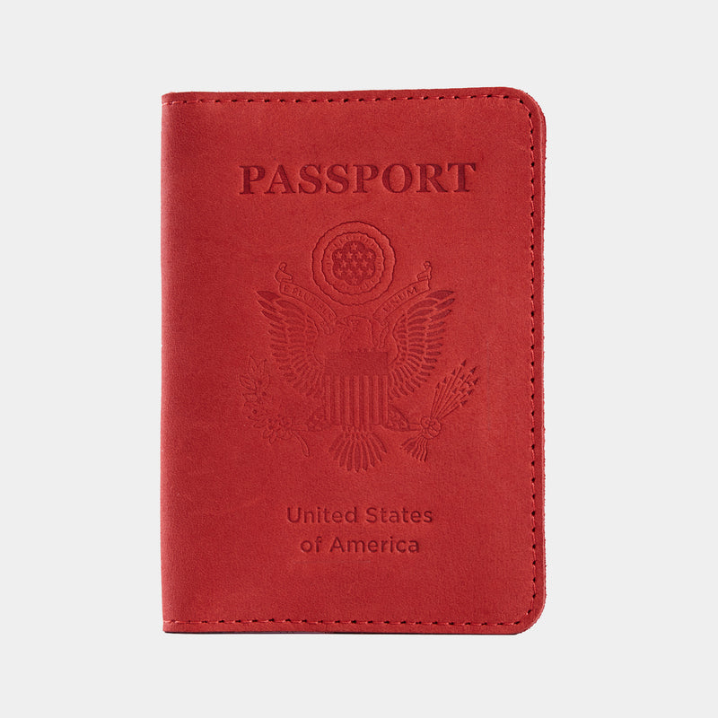 Passport Cover with the Great Seal of the United States Made from Vintage Leather