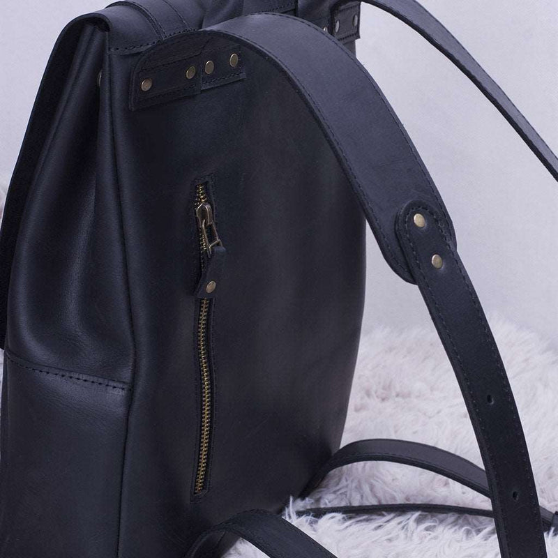 Lock Leather Backpack