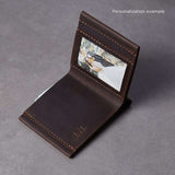 Fold Photo Leather Wallet with Personalized Metal Card